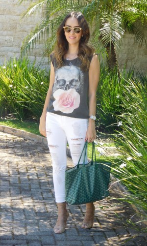 camiseta estampada look do dia Gabi May