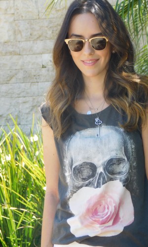 camiseta estampada look do dia Gabi May