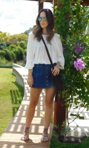 Look do Dia Saia Jeans Gabi May