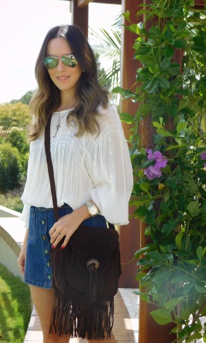 Look do Dia Saia Jeans Gabi May