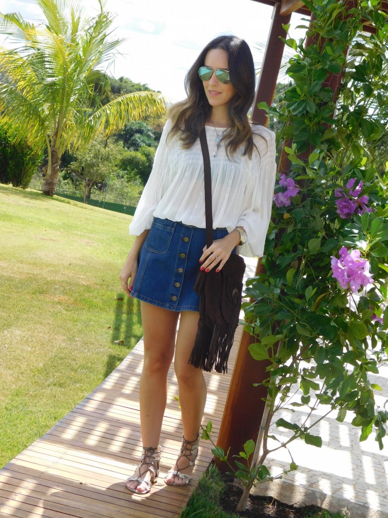 Look do Dia Saia Jeans Gabi May