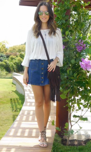Look do Dia Saia Jeans Gabi May