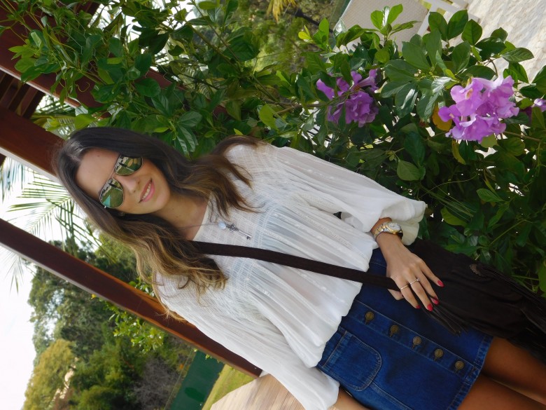 Look do Dia Saia Jeans Gabi May