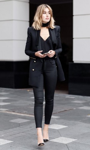Looks Calça Skinny Preta