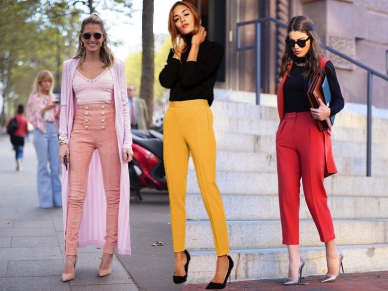 calça colorida, looks, inspiração, moda, fashion, colored pants, outfits, inspiration