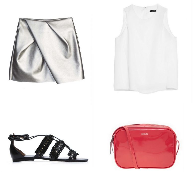item da semana, saia prata, metálico, metalizado, tendência, look, metallic, silver skirt