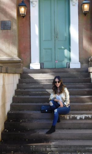 jaqueta metalizada, moda, look do dia, Gabi May, ootd, fashion, metallic, inspiration