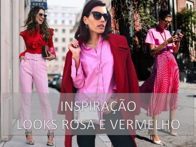 rosa e vermelho, looks, moda, estilo, tendência, inspiração, pink and red, outfits, fashion, style, trend, inspiration