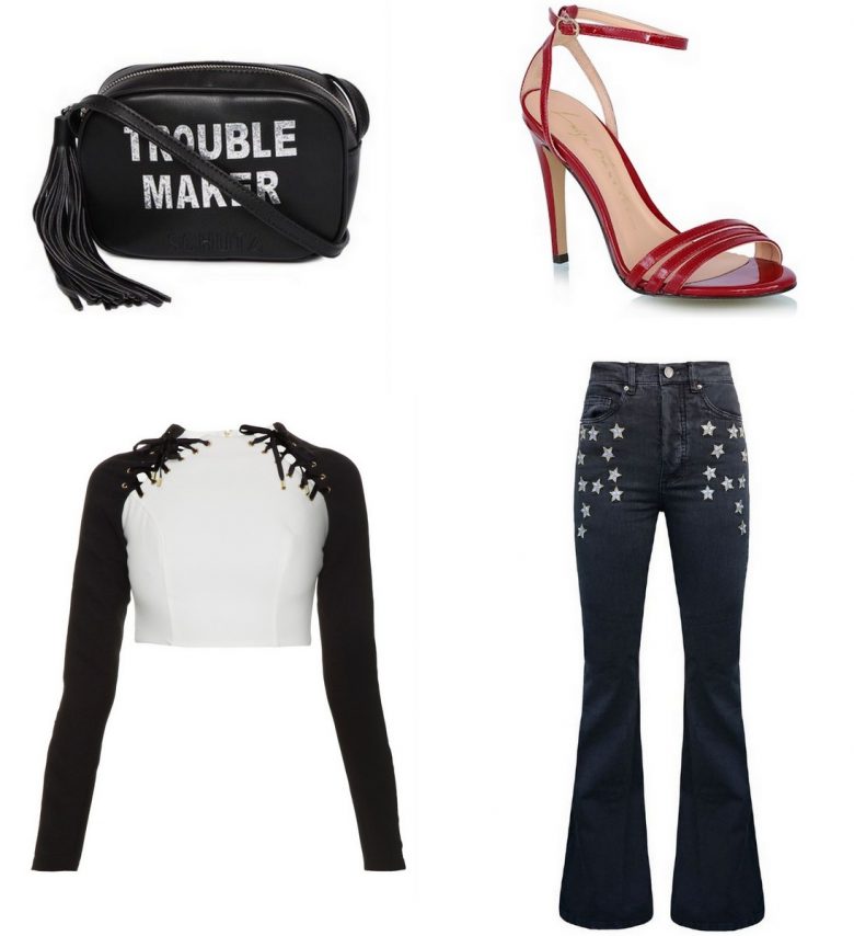 calça flare com estrelas, looks, moda, estilo, estrela, stars, flare pants, outfits, fashion, style