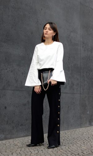 calça com botões laterais, moda, estilo, tendência, look, side snap pants, fashion, style, trend, outfits