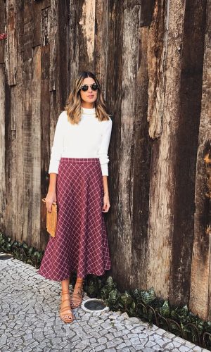 anna fasano, look, saia midi, moda, estilo, inspiração, outfit, midi skirt, fashion, style, inspiration