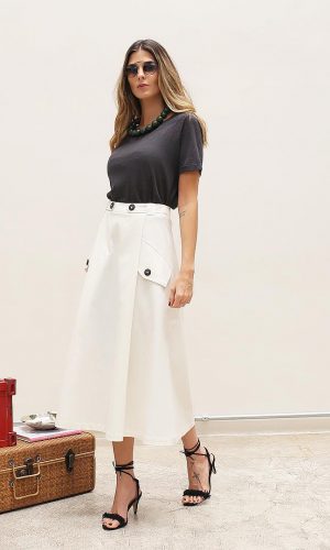anna fasano, look, saia midi, moda, estilo, inspiração, outfit, midi skirt, fashion, style, inspiration