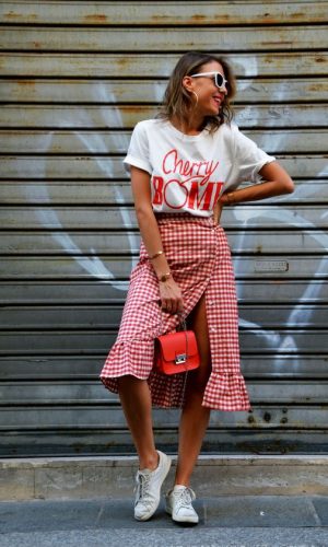 saia midi e tênis, moda, estilo, tendência, looks, inspiração, midi skirt and sneaker, fashion, style, inspiration, trend, outfits