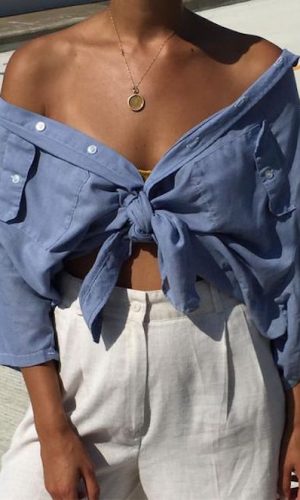 blusa com nó, moda, estilo, looks, truque de styling, knotted blouse, styling trick, fashion, style, outfits