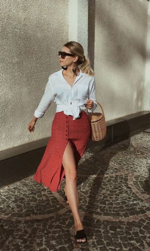 saia com botões frontais, moda, estilo, tendência, looks, button front skirt, fashion, style, trend, outfits