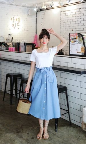 saia com botões frontais, moda, estilo, tendência, looks, button front skirt, fashion, style, trend, outfits