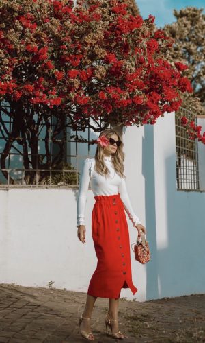 saia com botões frontais, moda, estilo, tendência, looks, button front skirt, fashion, style, trend, outfits