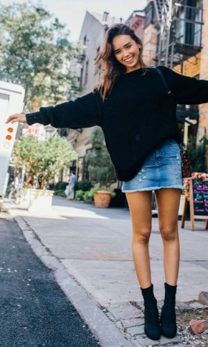 mini saia jeans, moda, estilo, look, inspiração, denim skirt, fashion, style, outfit, inspiration