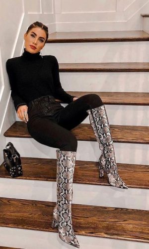 bota com estampa de cobra, tendência, moda, estilo, looks, inverno, fashion, style, trend, outfits, winter looks, snakeskin boots