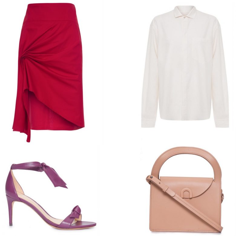saia vermelha, drapeado, item da semana, link afiliado, like to know it, moda, estilo, looks, fashion, style, outfits, item of the week, affiliate link, red skirt