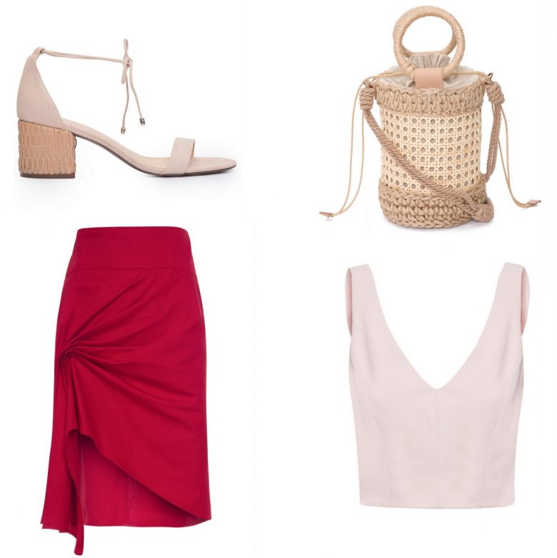 saia vermelha, drapeado, item da semana, link afiliado, like to know it, moda, estilo, looks, fashion, style, outfits, item of the week, affiliate link, red skirt