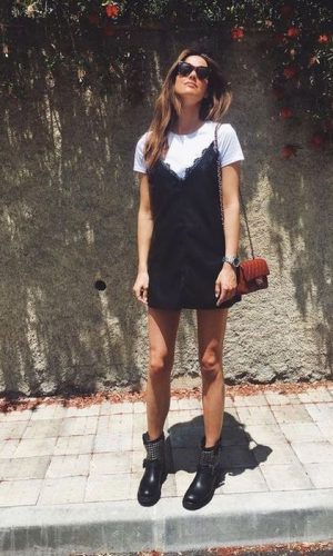 vestido e bota, combinação contrastante, look, tendência, look inverno, look outono, moda, estilo, fashion, style, trend, dress with boots