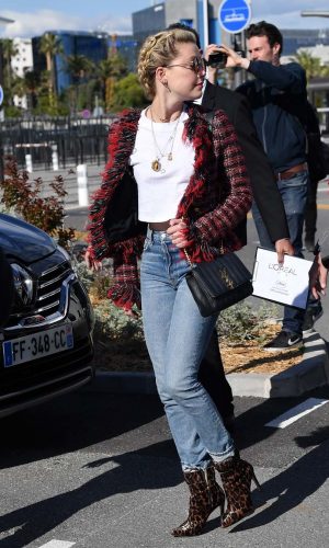 amber heard out at the street of cannes 2019