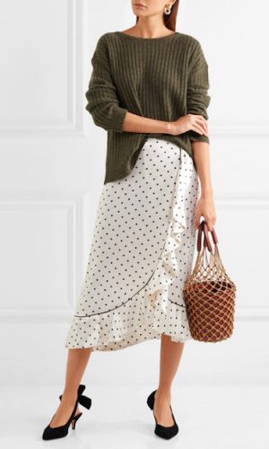 saias de poá, street style, ganni, moda, look, estilo, tendência, fashion, style, outfit, wrap polka dot skirt