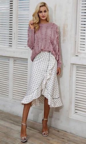 saias de poá, street style, ganni, moda, look, estilo, tendência, fashion, style, outfit, wrap polka dot skirt