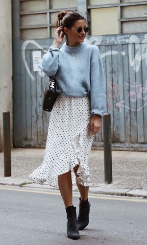 saias de poá, street style, moda, look, estilo, tendência, fashion, style, outfit, wrap polka dot skirt