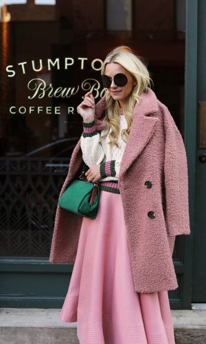 look rosa e verde, color block, pink and green