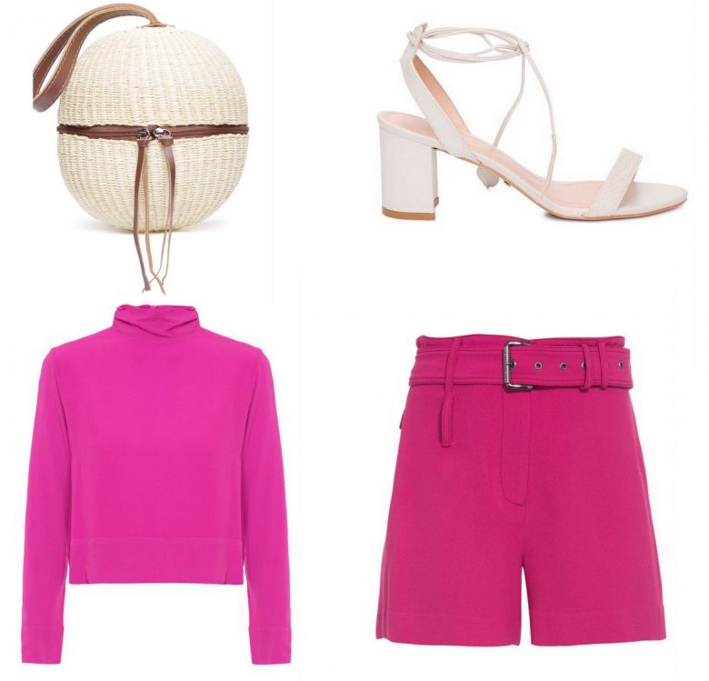 blusa básica rosa, um item e cinco looks, look almoço short rosa