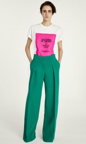 look rosa e verde, color block, pink and green