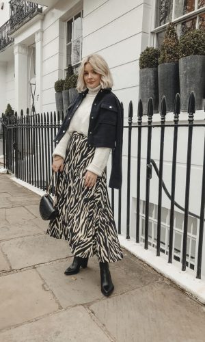 saia midi Estampa de Zebra