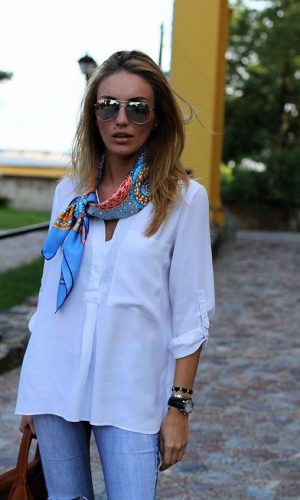 lenço no pescoço, moda, estilo, looks, inspiração, truque de estilo, styling trick, fashion, neck scarf, outfits