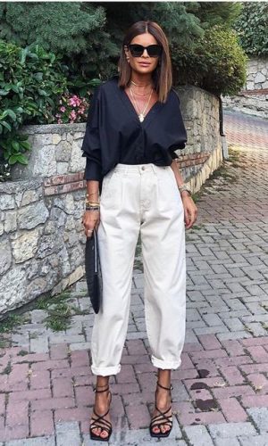 calça clara, moda, street style, white pants