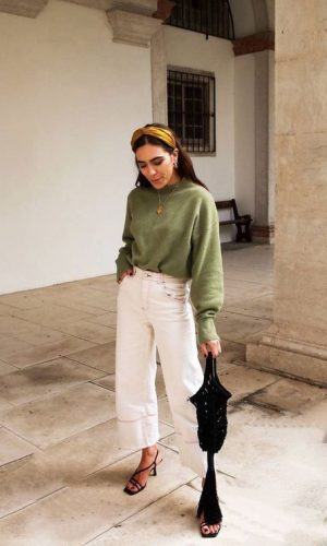 calça clara, moda, street style, white pants