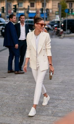 calça clara, moda, street style, white pants