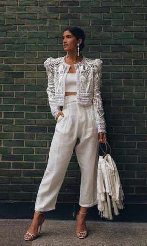 calça clara, moda, street style, white pants