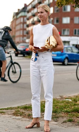 calça clara, moda, street style, white pants