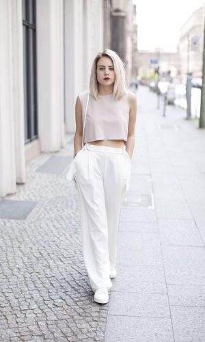 calça clara, moda, street style, white pants