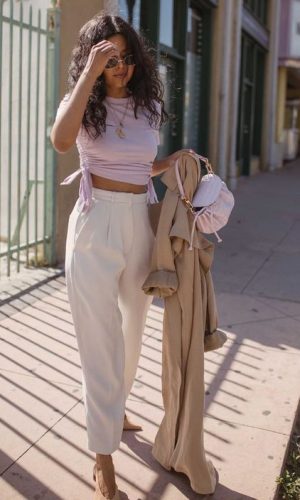 calça clara, moda, street style, white pants
